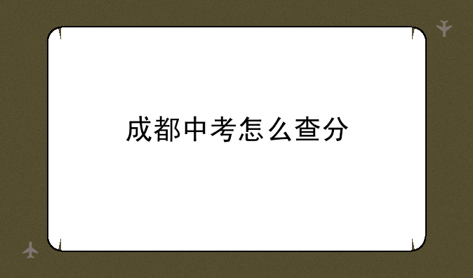 成都中考怎么查分