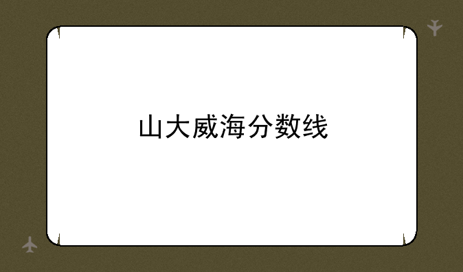 山大威海分数线