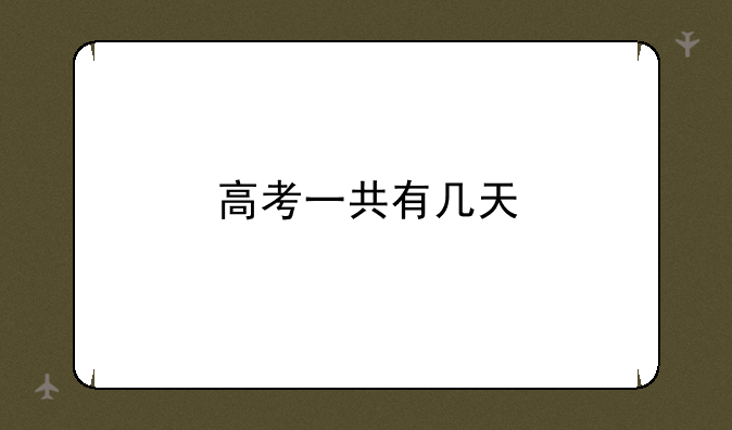 高考一共有几天