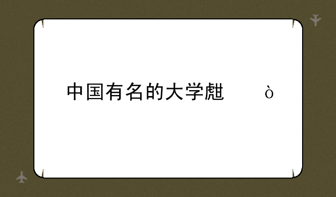 中国有名的大学生？