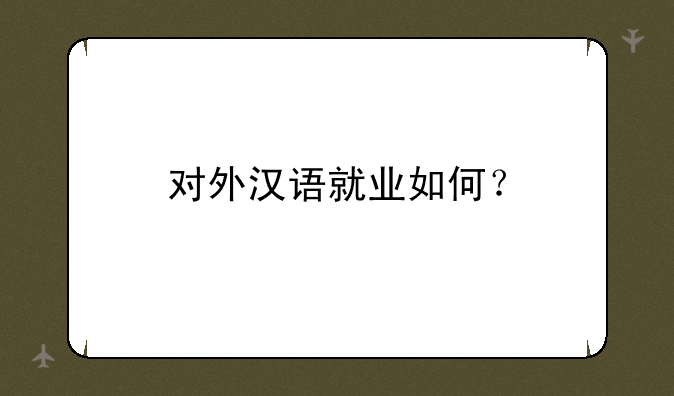 对外汉语就业如何？
