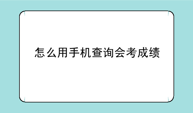 怎么用手机查询会考成绩