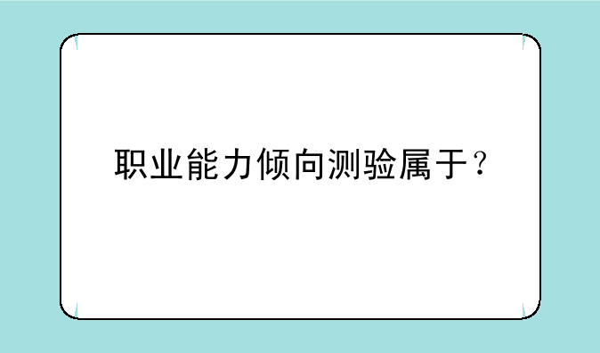 职业能力倾向测验属于？