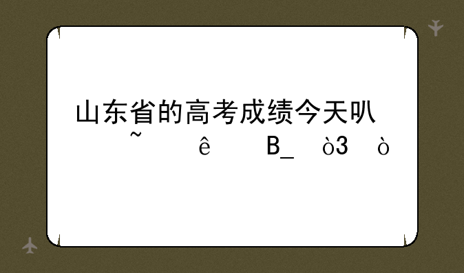 山东省的高考成绩今天可以查了吗，？